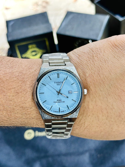 TISSOT PRX POWERMATIC ice blue tiffany blue